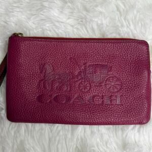COACH Corner Zip Wristlet With Horse And Carriage